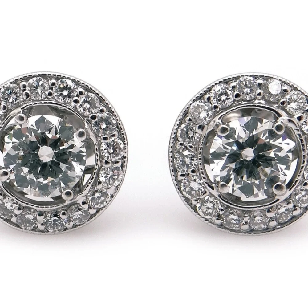 Vintage Paparazzi what should I bling post back halo earrings silver tone